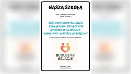 Projekt edukacyjno-społeczny ''Emocjonalna odyseja - Każdy inny - wszyscy wyjątkowi''
